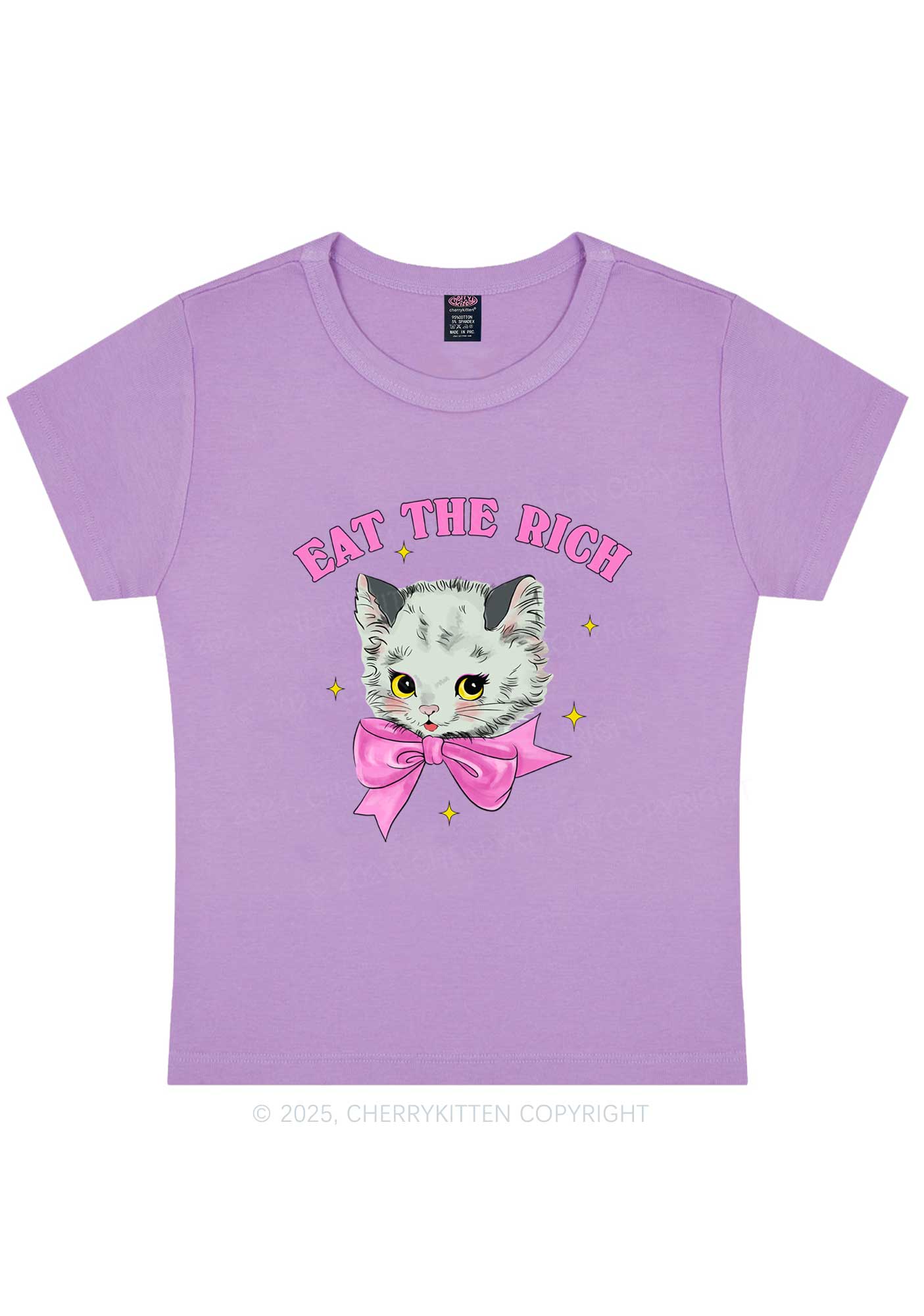 Eat Rich Cat Y2K Baby Tee Cherrykitten