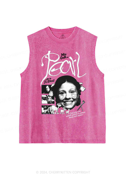 Halloween Film Pearl Y2K Washed Tank Cherrykitten