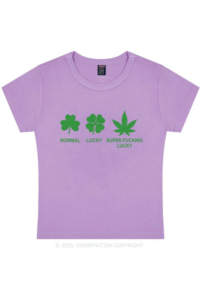 Super Fxxking Lucky St Patricks Y2K Baby Tee Cherrykitten