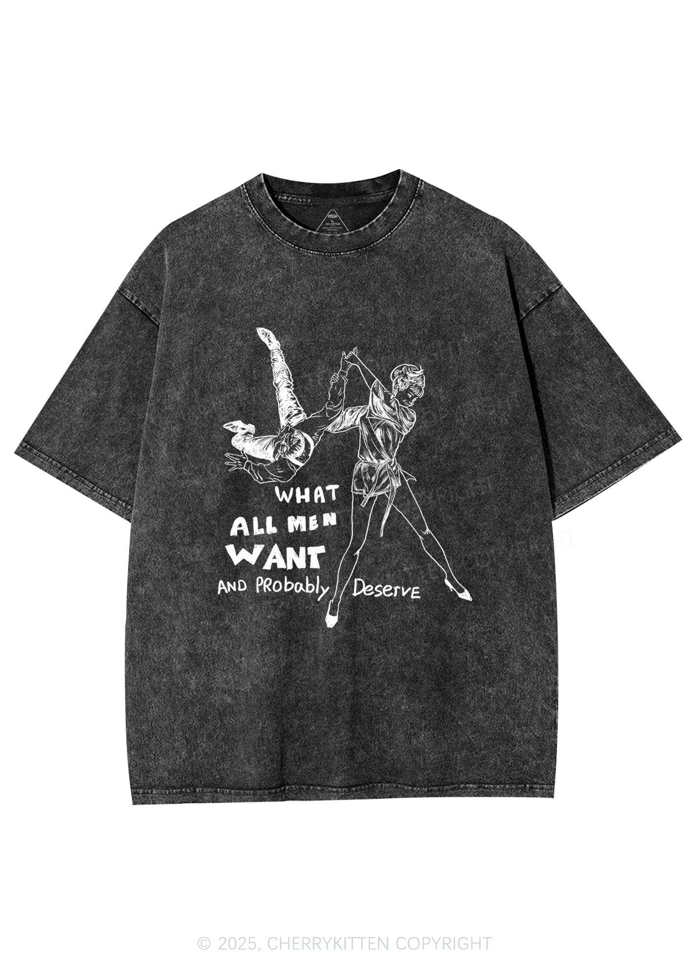 What All Men Want Y2K Washed Tee Cherrykitten