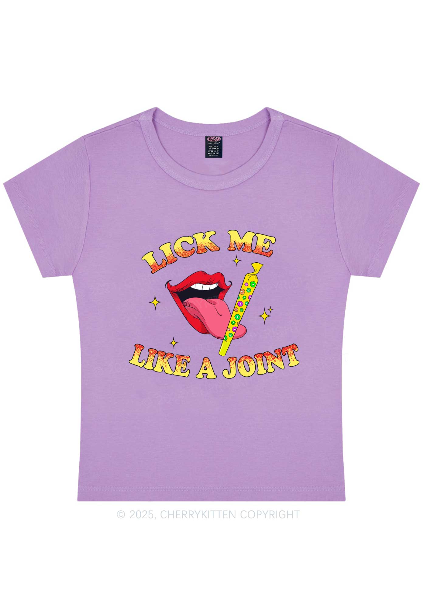 Lick Me Like A Joint Y2K Baby Tee Cherrykitten