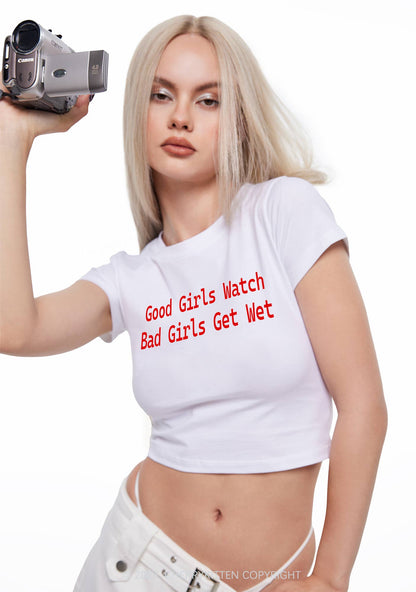 Bad Girls Get Wet Y2K Baby Tee Cherrykitten