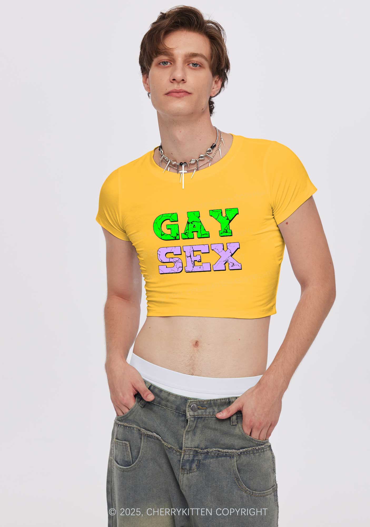 Gay Six Y2K Baby Tee Cherrykitten