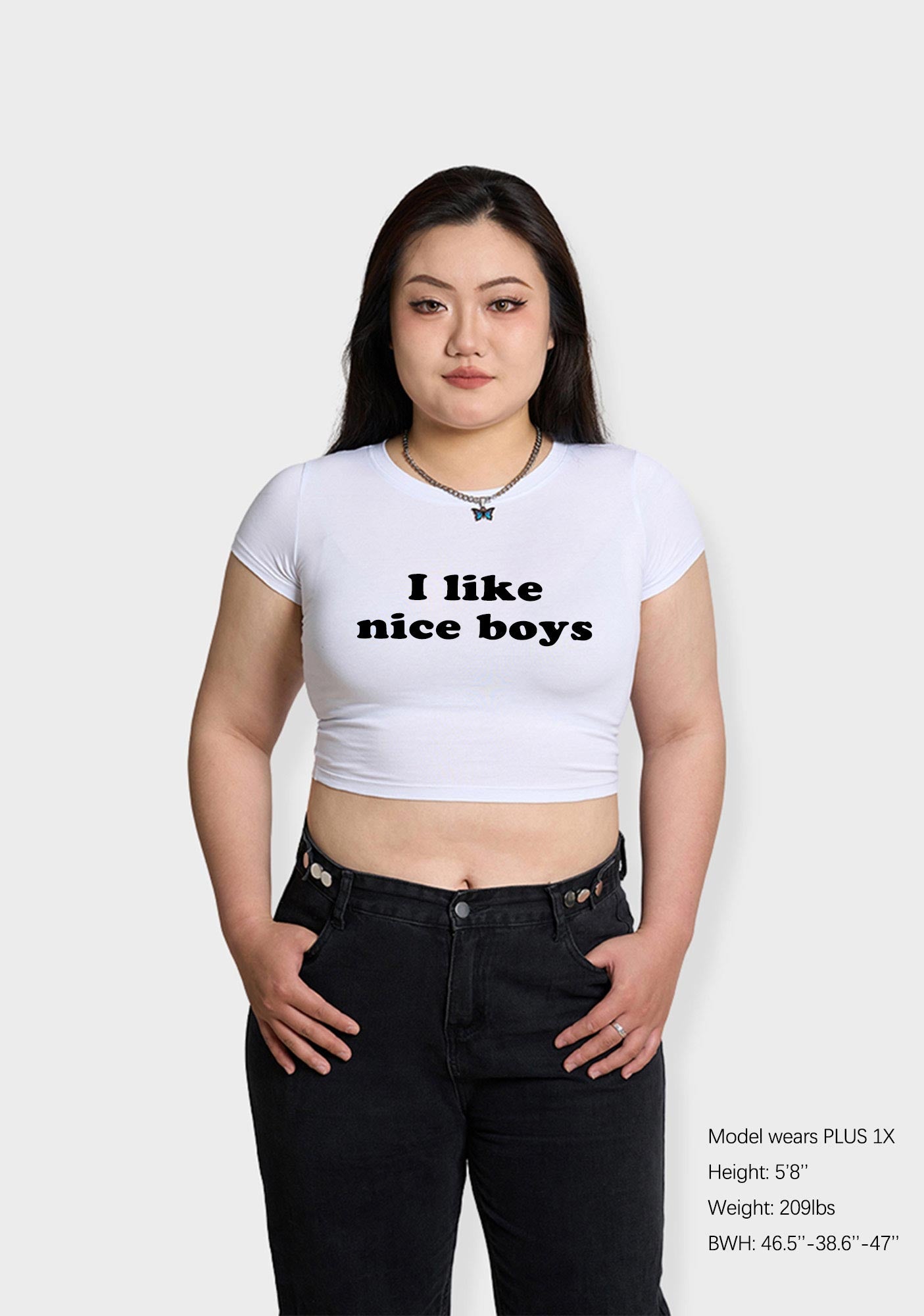 Curvy Nice&Bad Boys Two Sides Baby Tee