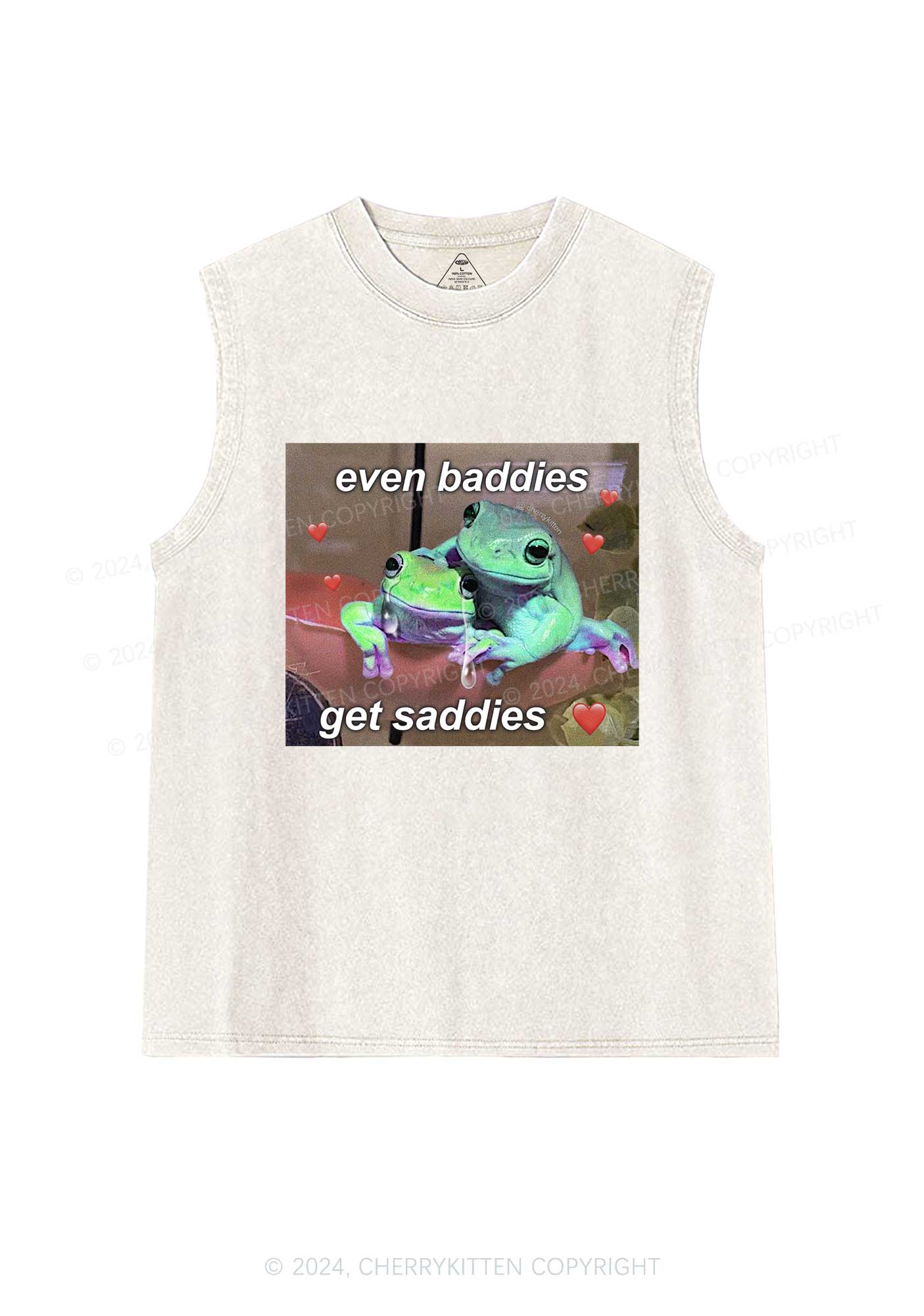 Two Baddie Frogs Y2K Washed Tank Cherrykitten