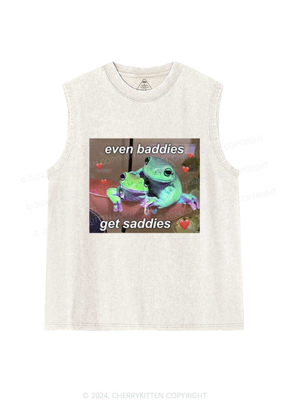 Two Baddie Frogs Y2K Washed Tank Cherrykitten