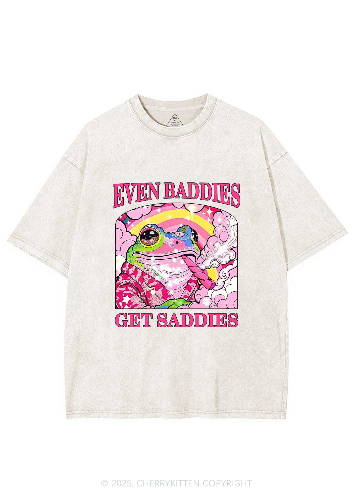 Baddies Smoking Frog Y2K Washed Tee Cherrykitten