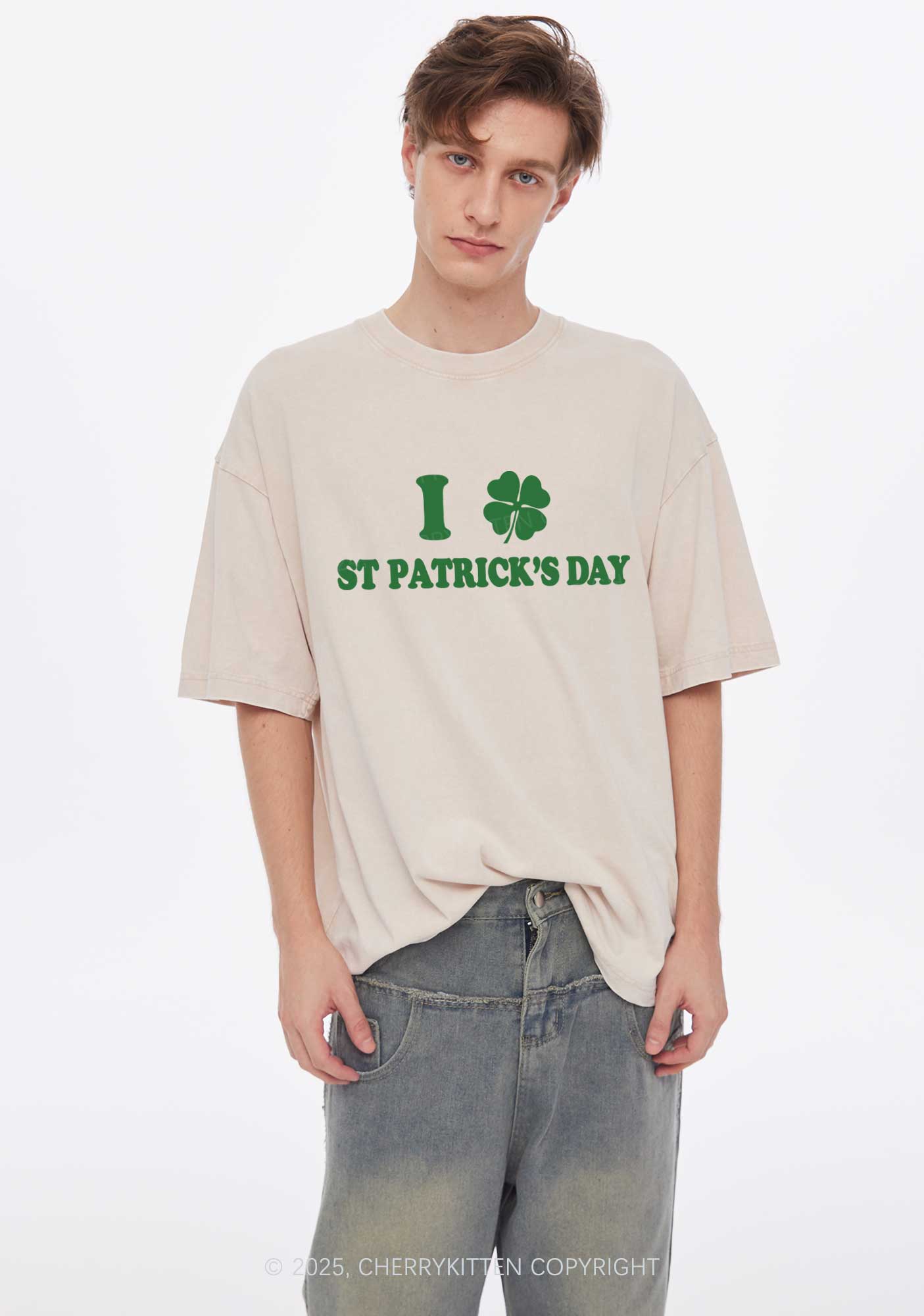 I Love St Patricks Y2K Washed Tee Cherrykitten