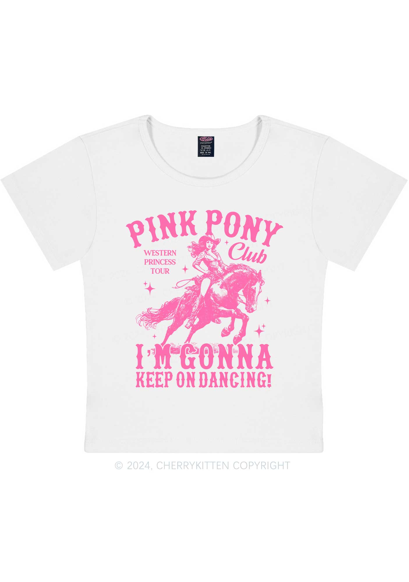 Im Gonna Keep On Dancing Y2K Baby Tee Cherrykitten