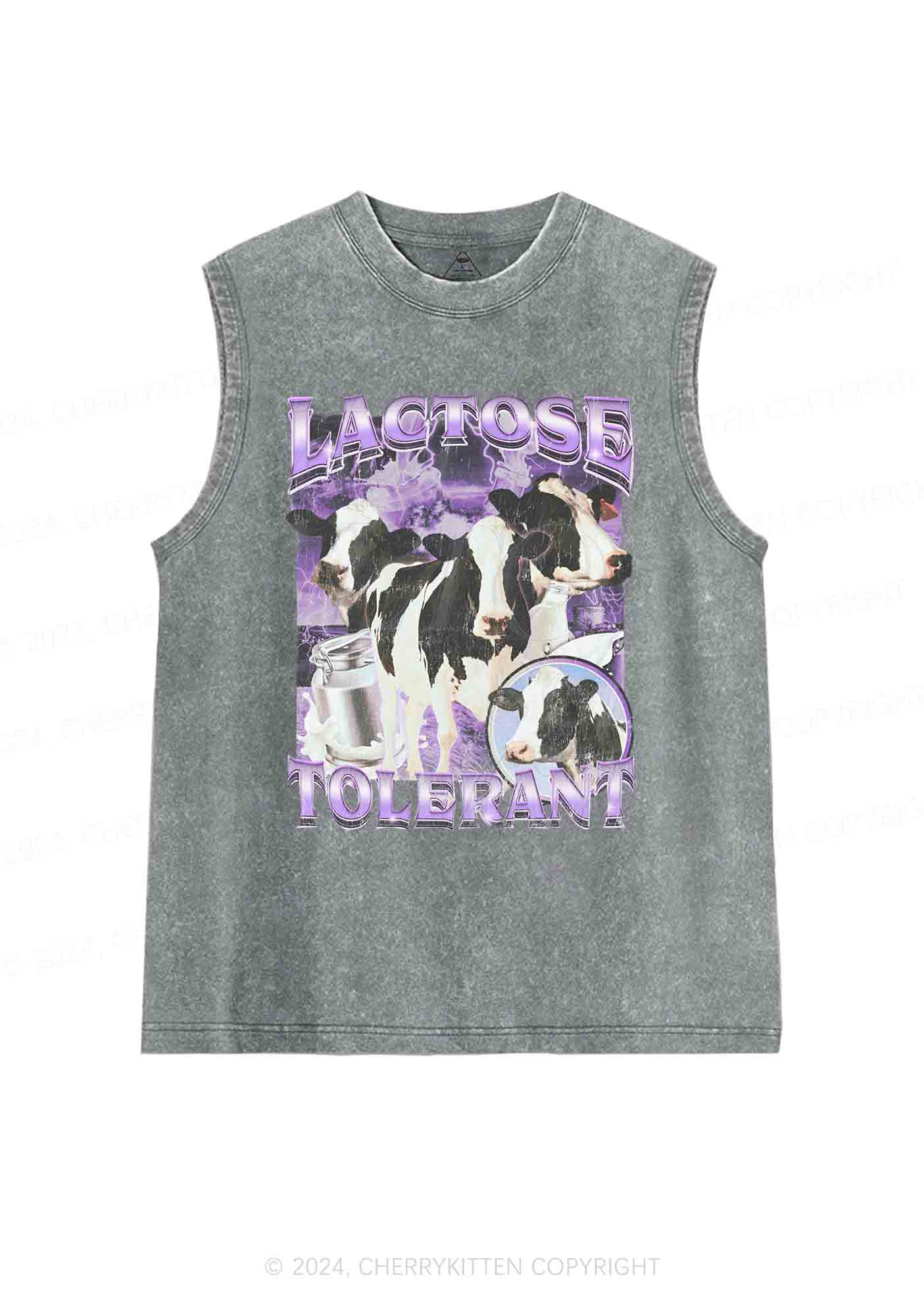 Lactose Tolerant Cow Y2K Washed Tank Cherrykitten