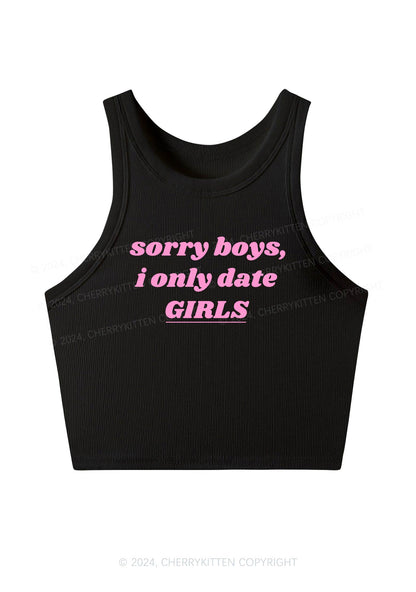 I Only Date Girls Y2K Crop Tank Top Cherrykitten