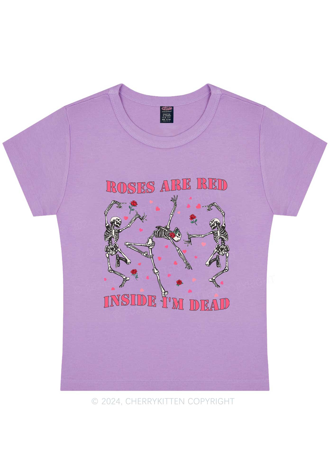 Inside Im Dead Y2K Valentine's Day Baby Tee Cherrykitten