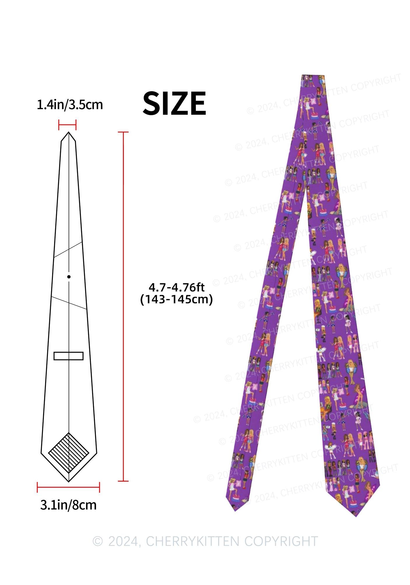 Purple Fairy Girls Y2K Necktie Cherrykitten