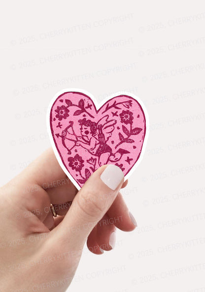 Pink Angel Heart 1Pc Y2K Sticker Cherrykitten