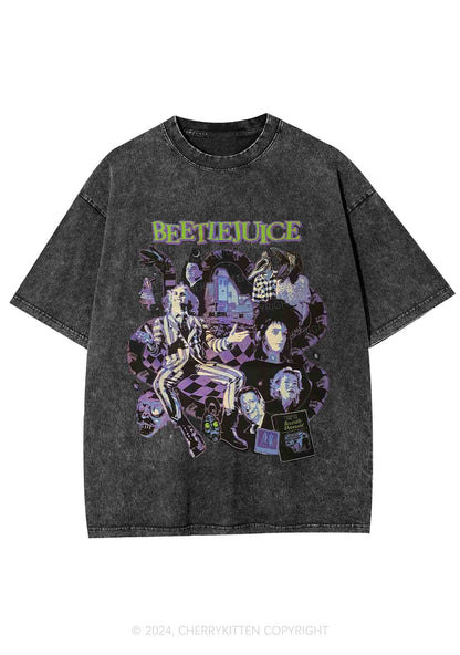 Halloween Beetlejuice Y2K Washed Tee Cherrykitten