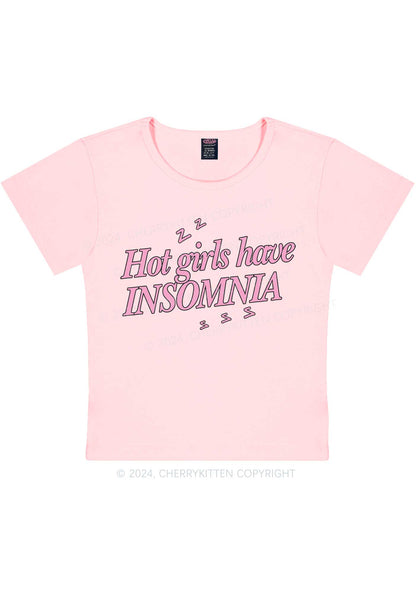 Hot Girls Have Insomnia Y2K Baby Tee Cherrykitten