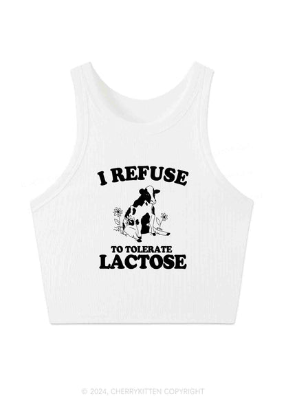 I Refuse To Tolerate Lactose Y2K Crop Tank Top Cherrykitten