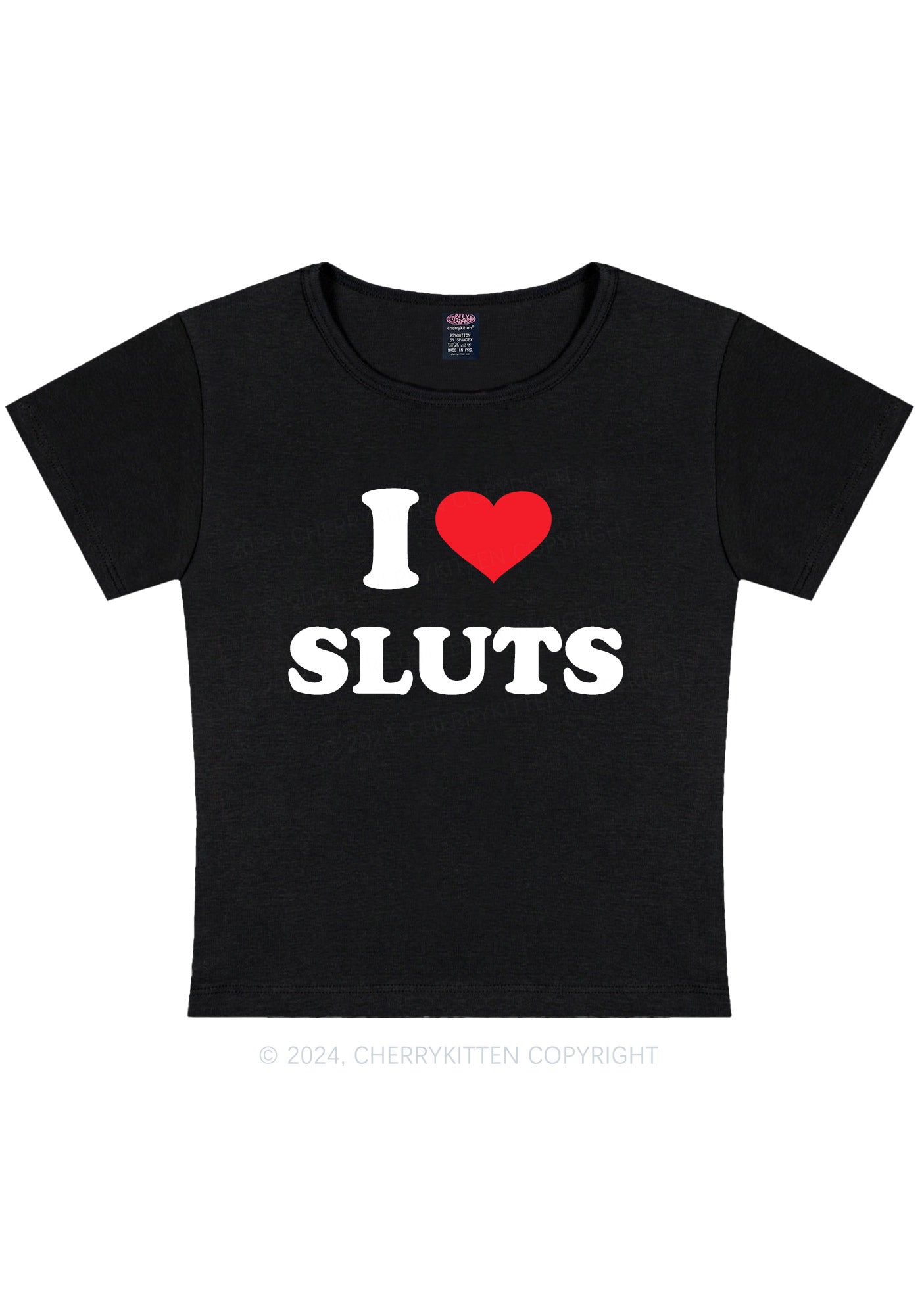 Curvy I Love Slxts Y2K Baby Tee Cherrykitten