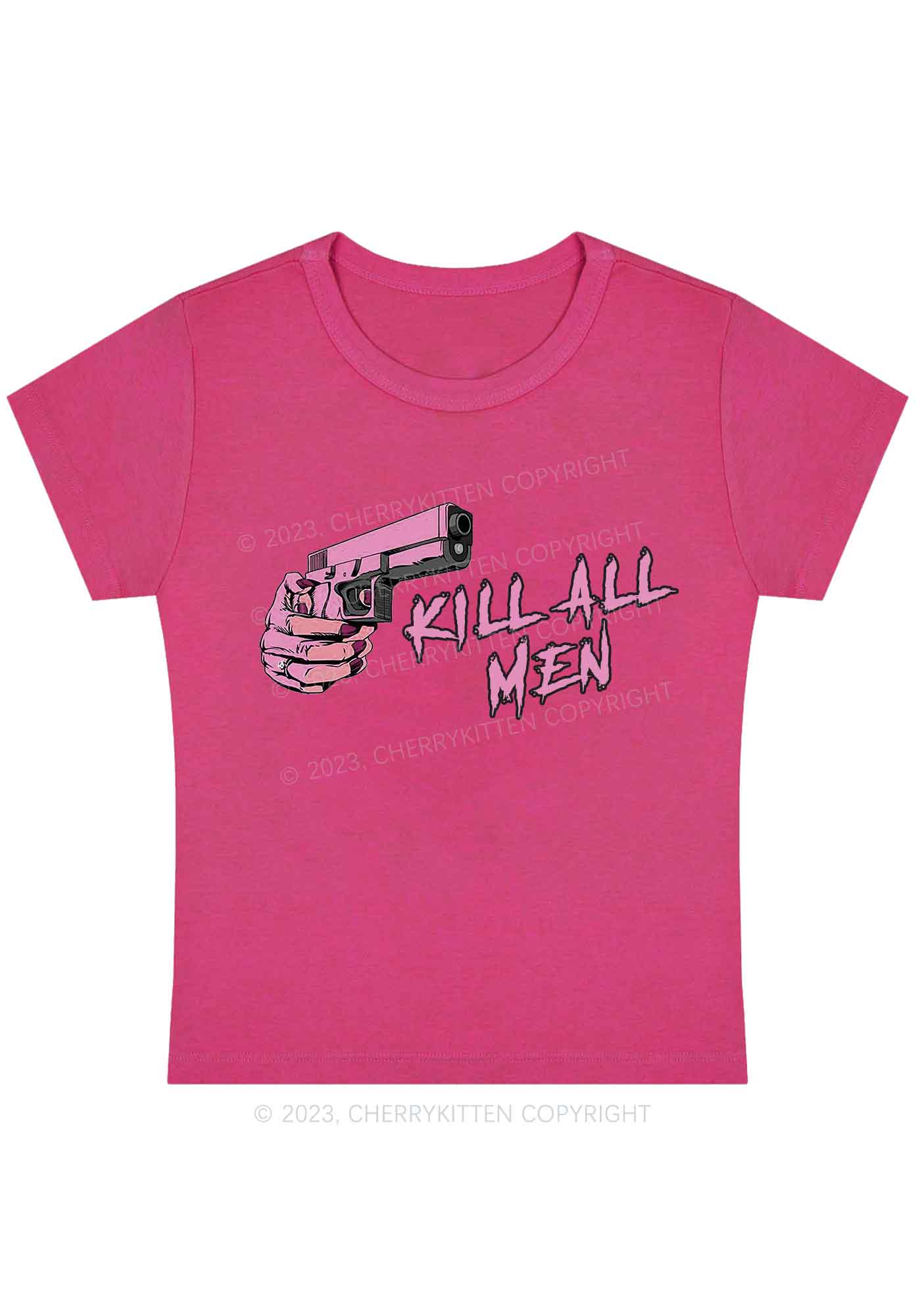 Curvy Kill All Men Y2K Baby Tee Cherrykitten