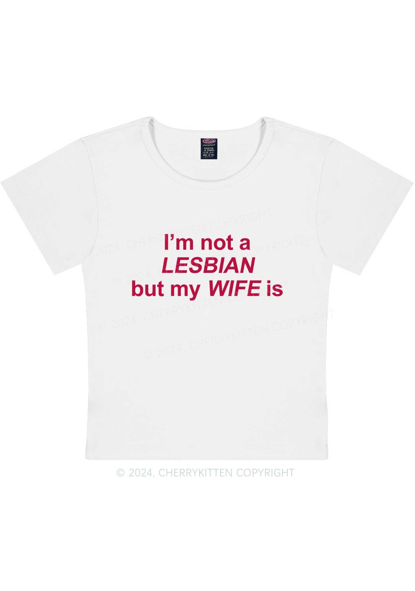 My Wife Is Lesbian Y2K Baby Tee Cherrykitten