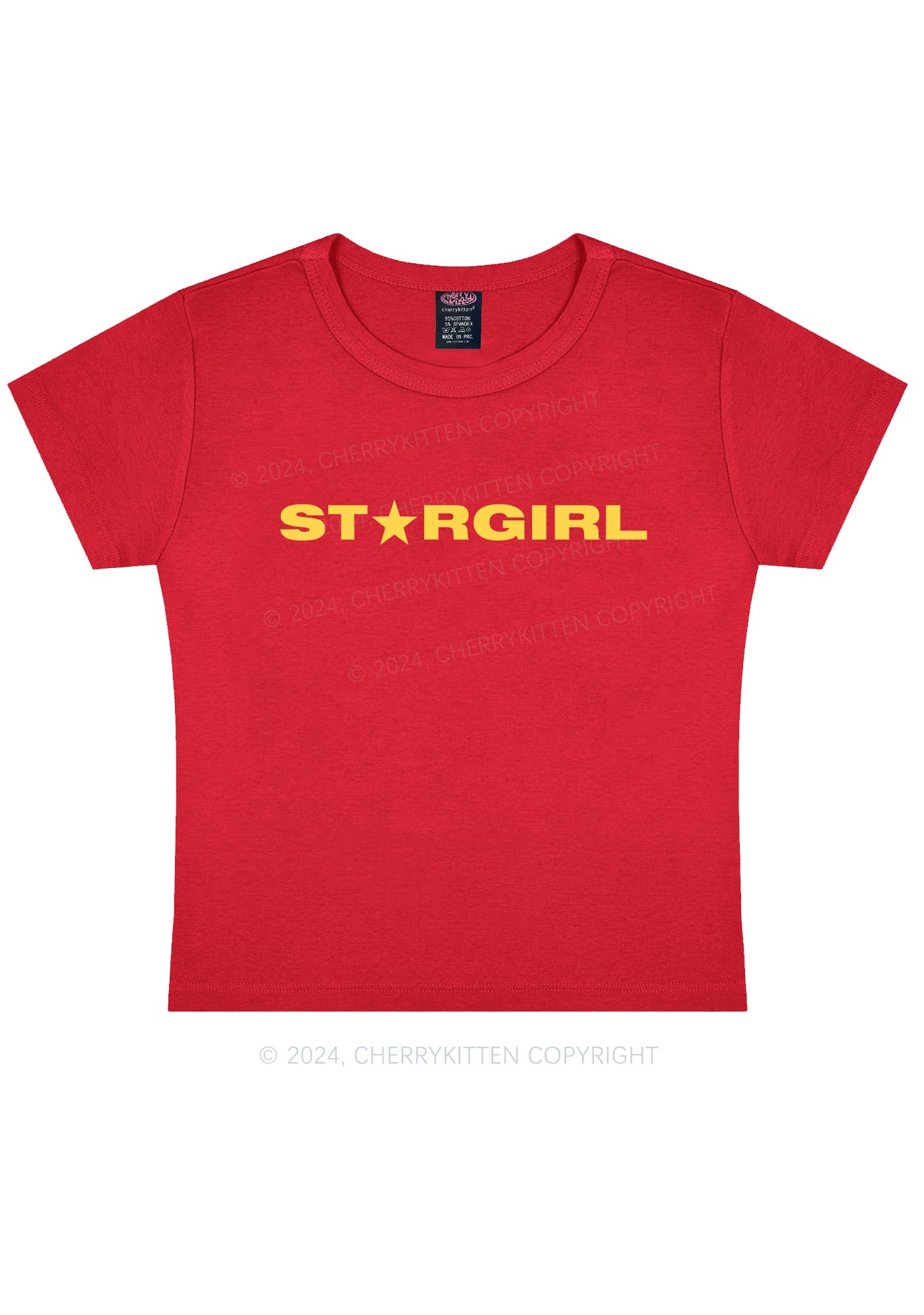 Red Stargirl Y2K Baby Tee Cherrykitten