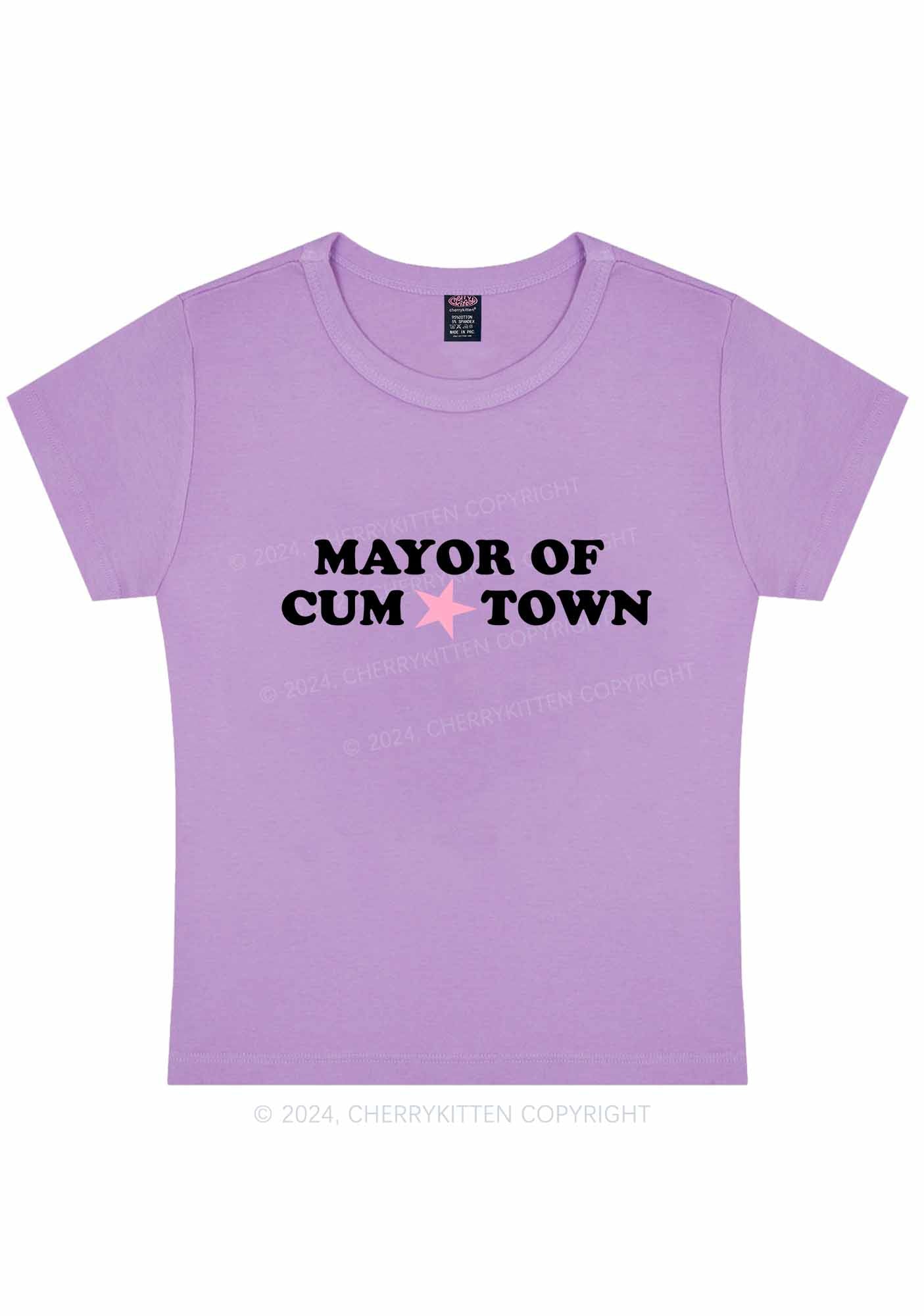 Mayor Of Come Town Y2K Baby Tee Cherrykitten