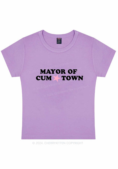 Mayor Of Come Town Y2K Baby Tee Cherrykitten