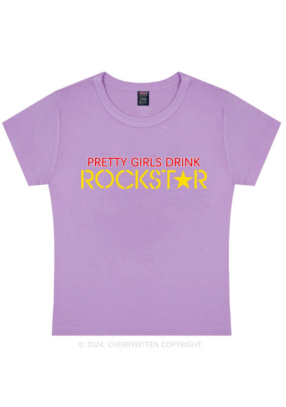 Pretty Girls Drink Rockstar Y2K Baby Tee Cherrykitten