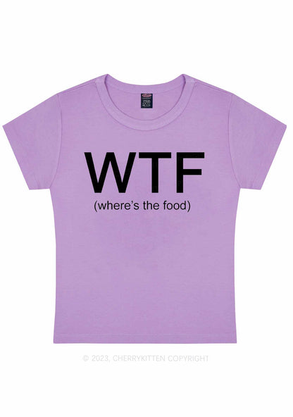 Curvy Where's The Food Y2K Baby Tee Cherrykitten