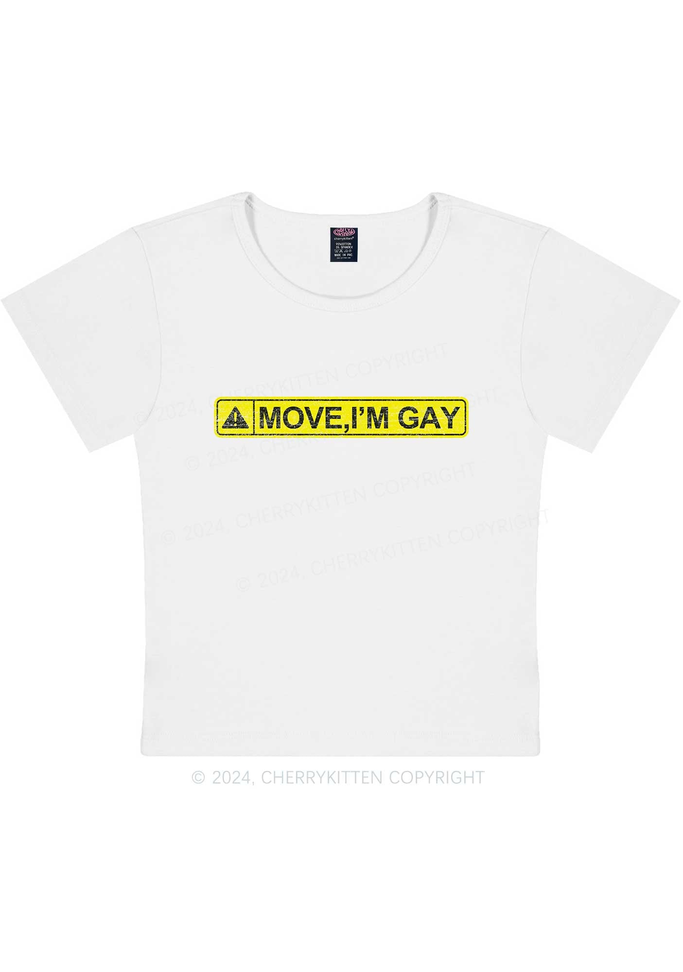 Move I'm Gay Y2K Baby Tee Cherrykitten