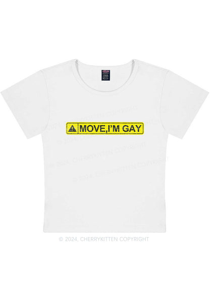 Move I'm Gay Y2K Baby Tee Cherrykitten