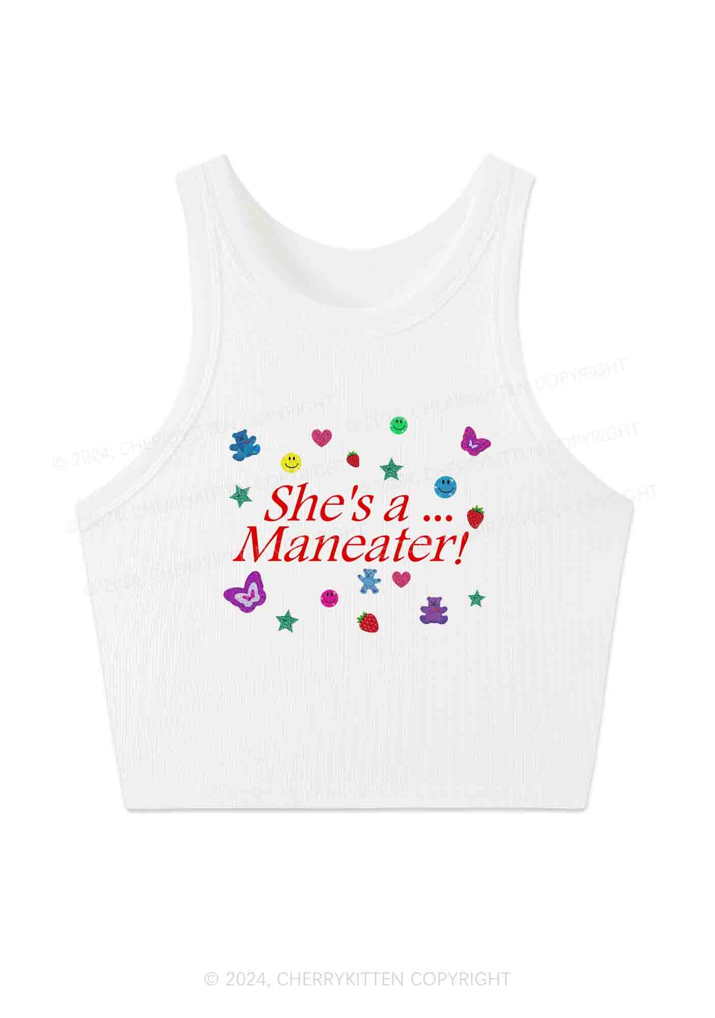 She's A Maneater Y2K Crop Tank Top Cherrykitten