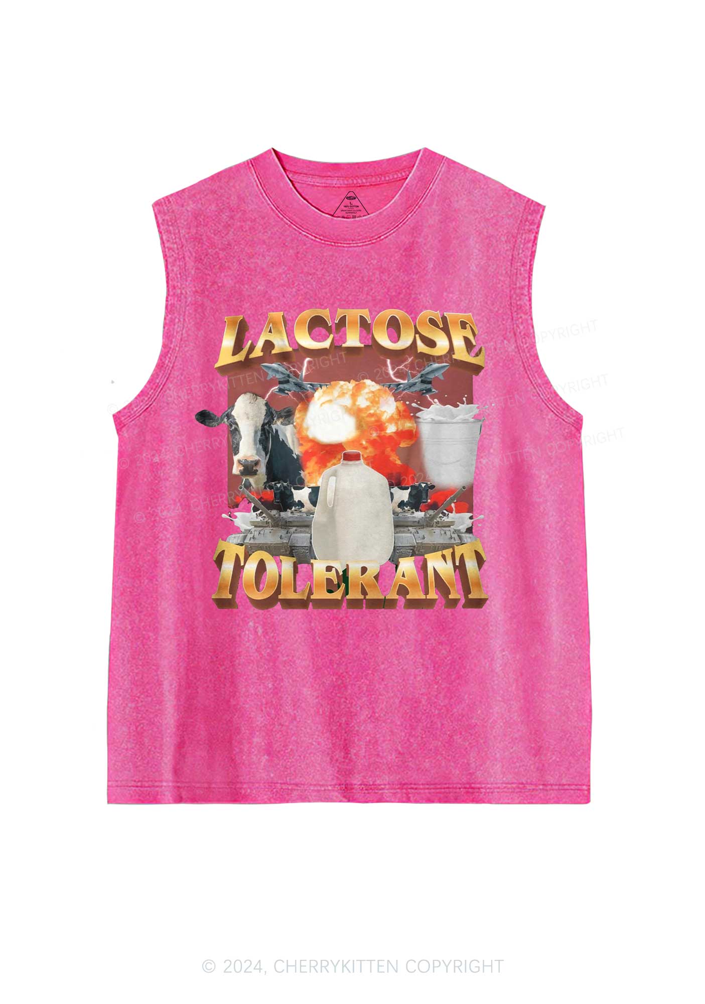 Retro Milk Lactose Tolerant Y2K Washed Tank Cherrykitten