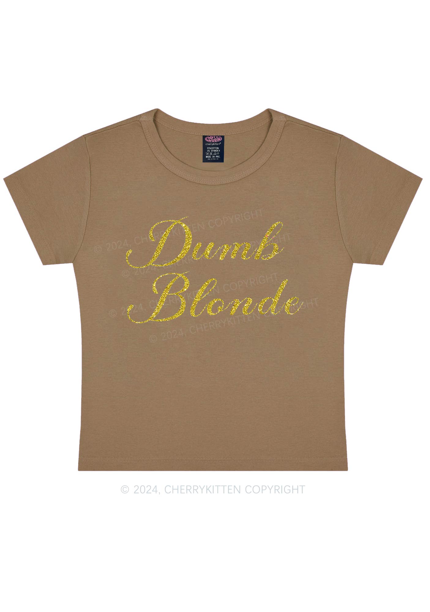 Glitter Dumb Blonde Y2K Baby Tee Cherrykitten