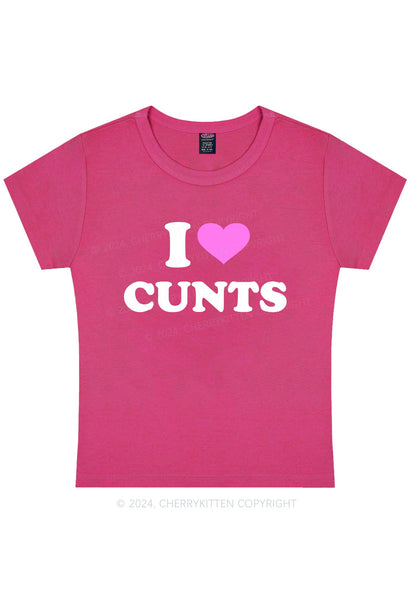 Curvy I Love Cxxts Y2K Baby Tee Cherrykitten