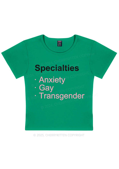 Anxiety Gay Transgender Y2K Baby Tee Cherrykitten