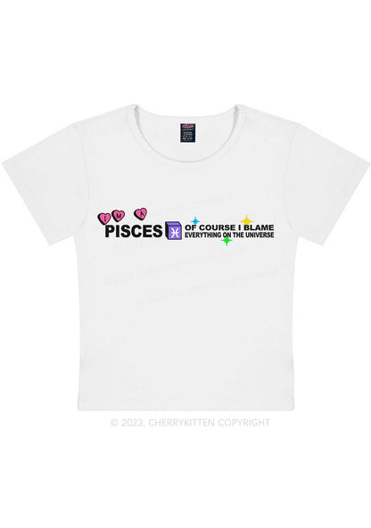 Curvy I'm A Pisces Y2K Baby Tee Cherrykitten