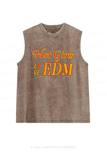 Hot Girls Love Edm Y2K Washed Tank Cherrykitten