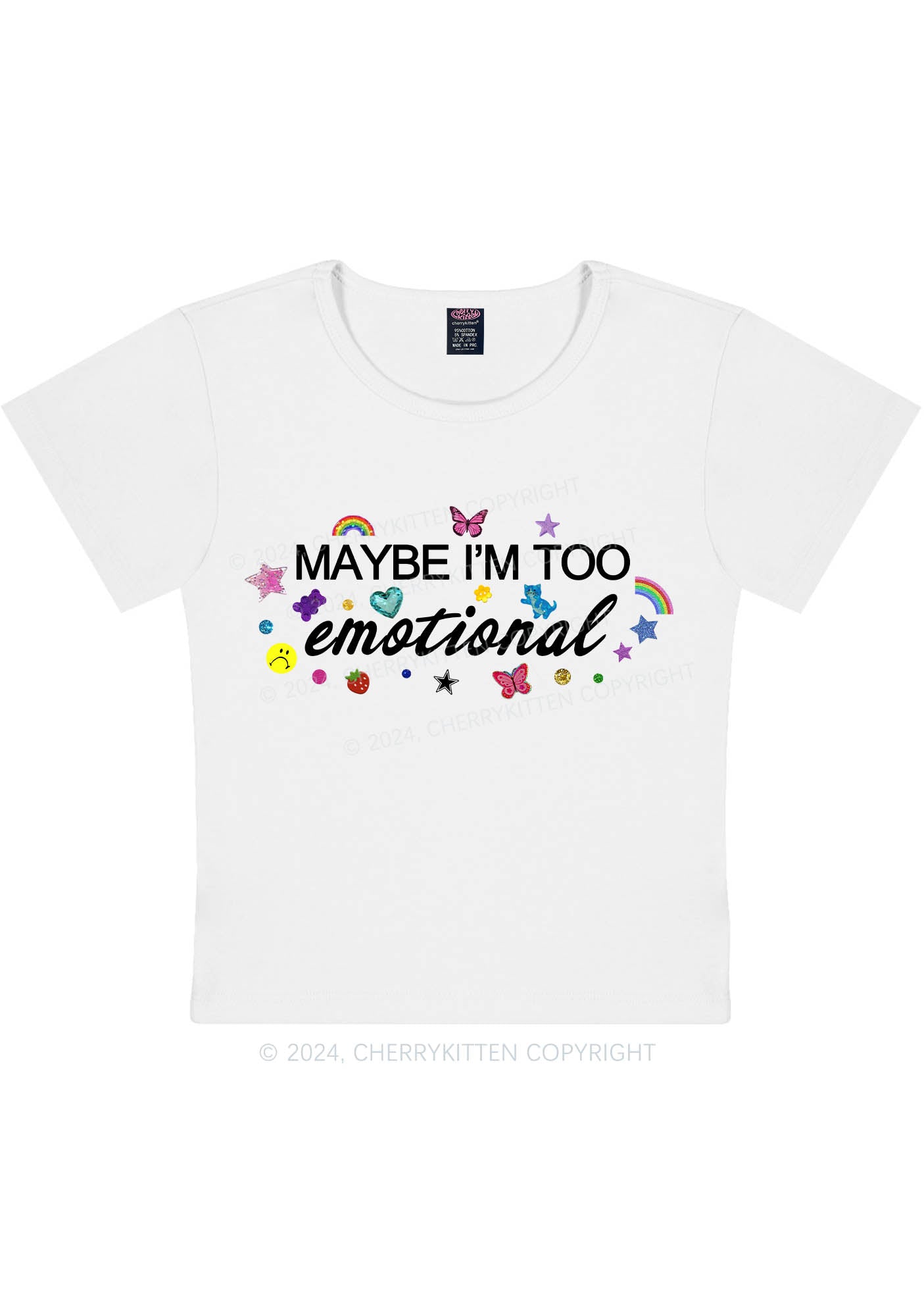 Too Emotional Y2K Baby Tee Cherrykitten