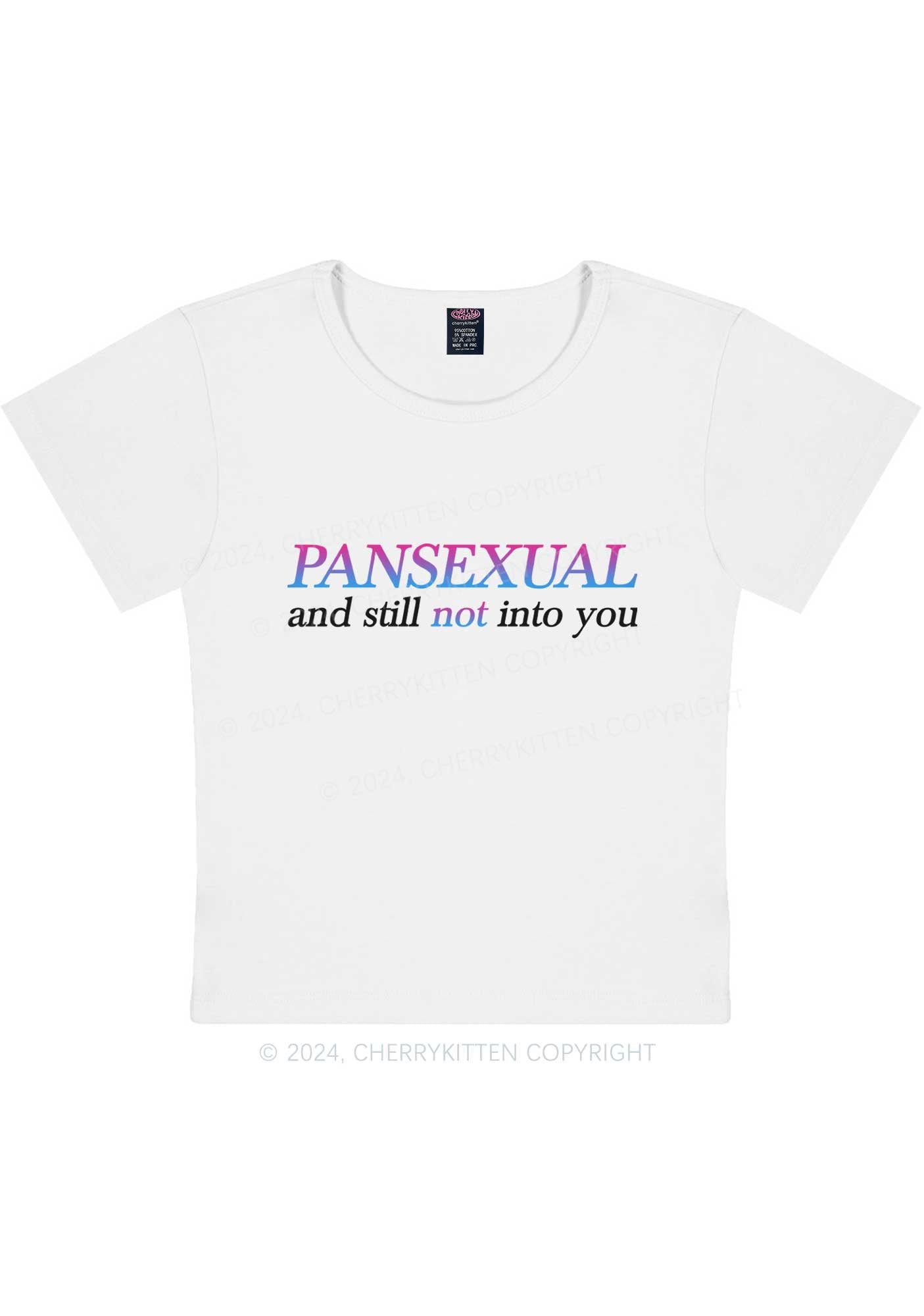 Curvy Pansexual Still Not Into You Y2K Baby Tee Cherrykitten