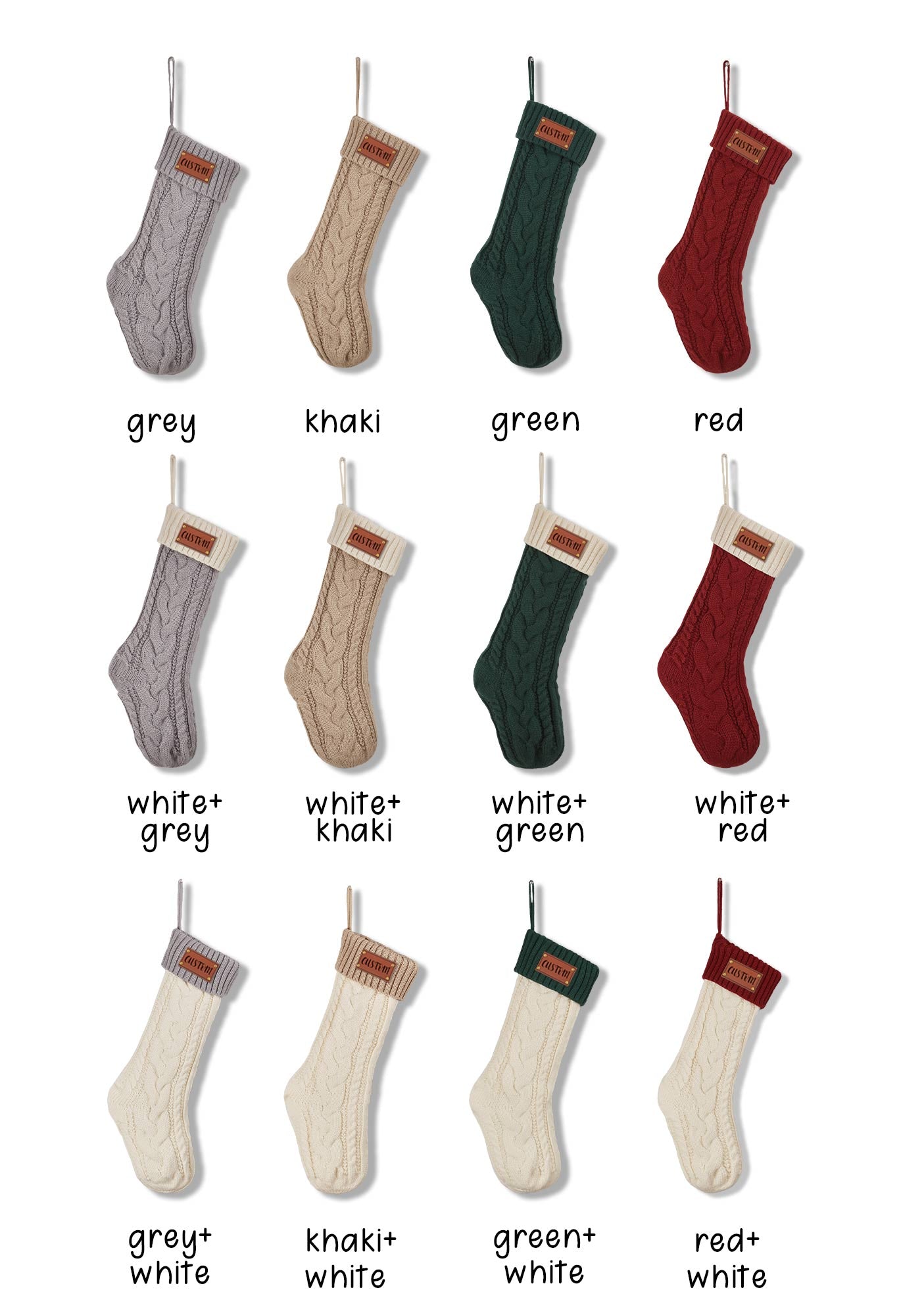 Custom Name Brown Leather Y2K Christmas Stockings Cherrykitten