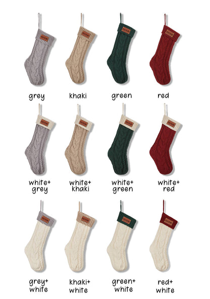 Custom Name Brown Leather Y2K Christmas Stockings Cherrykitten