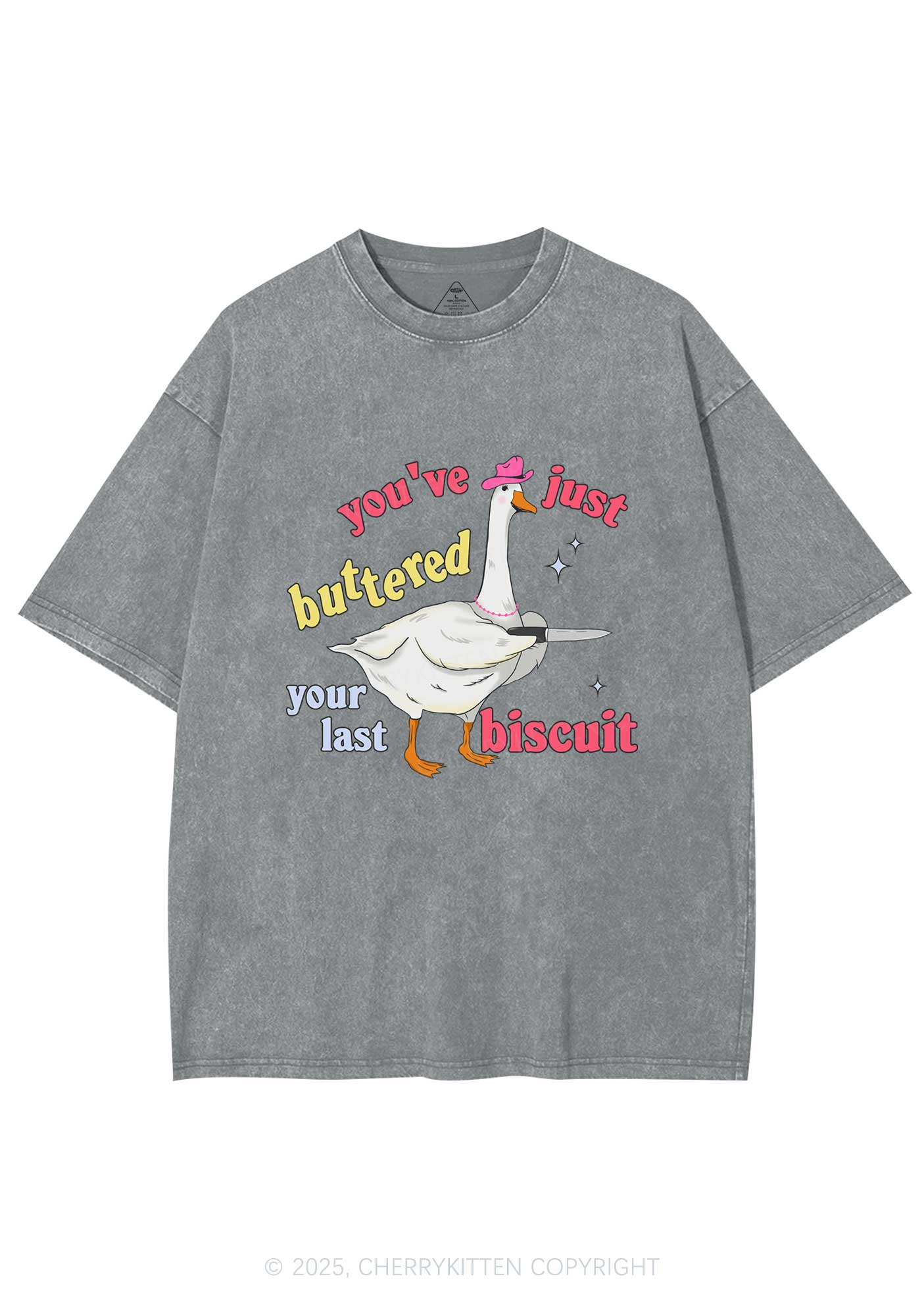 Just Buttered Last Biscuit Y2K Washed Tee Cherrykitten