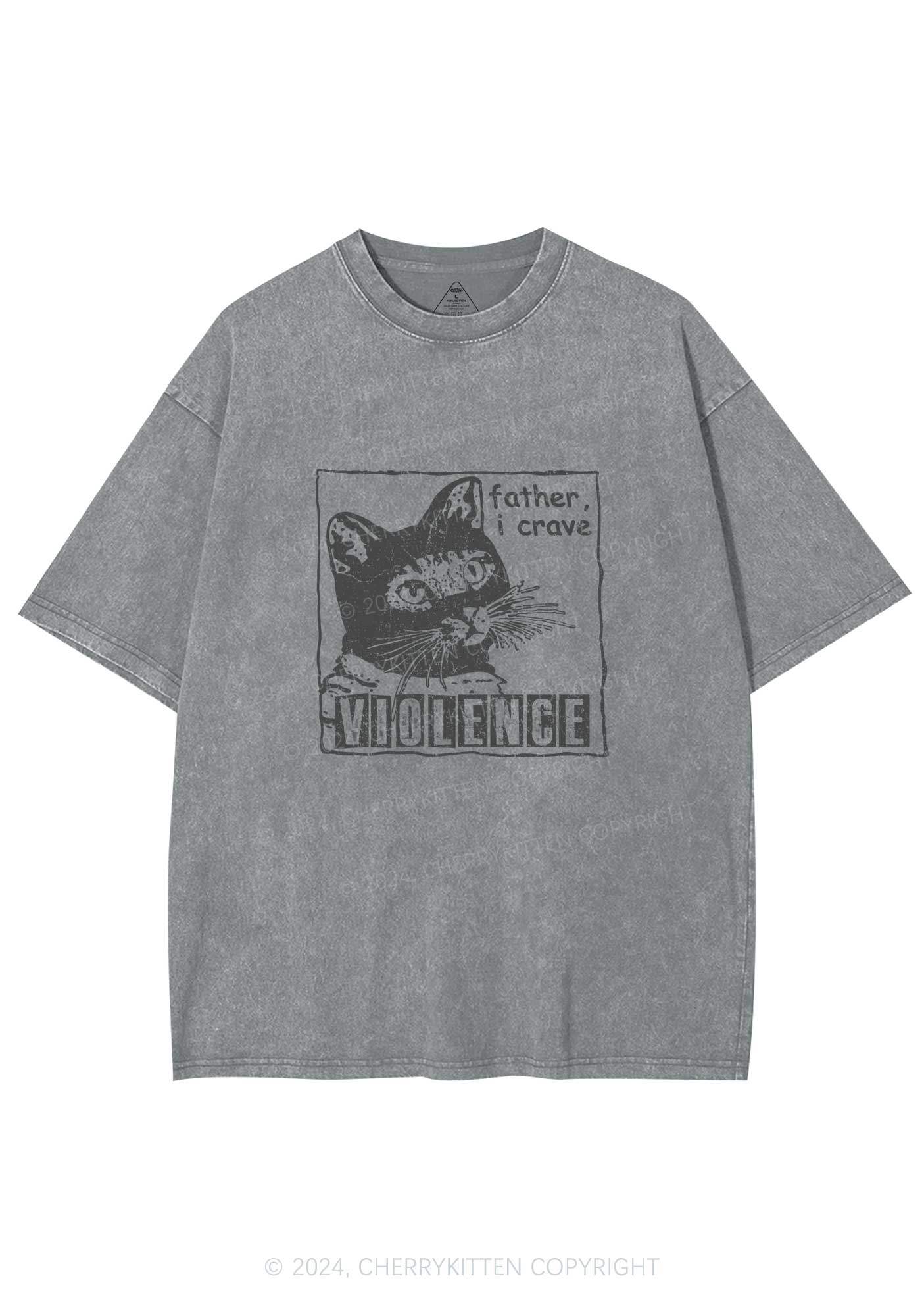 Father I Crave Violence Y2K Washed Tee Cherrykitten