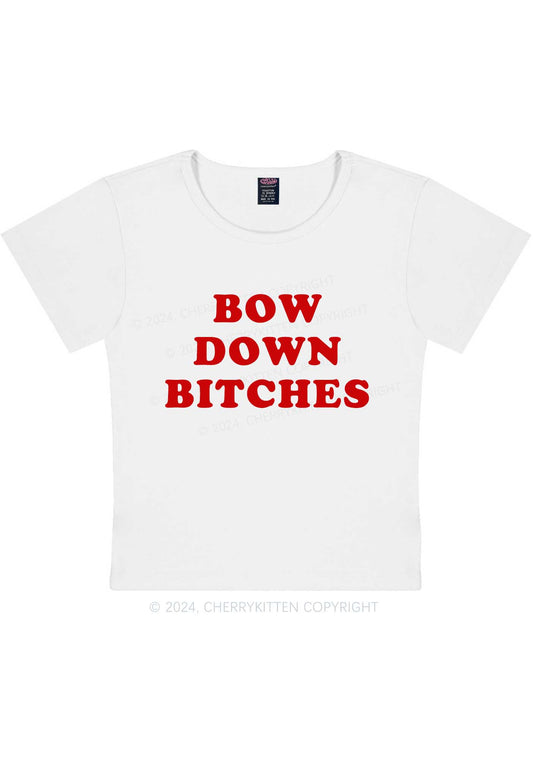 Bow Down Bxxches Y2K Baby Tee Cherrykitten