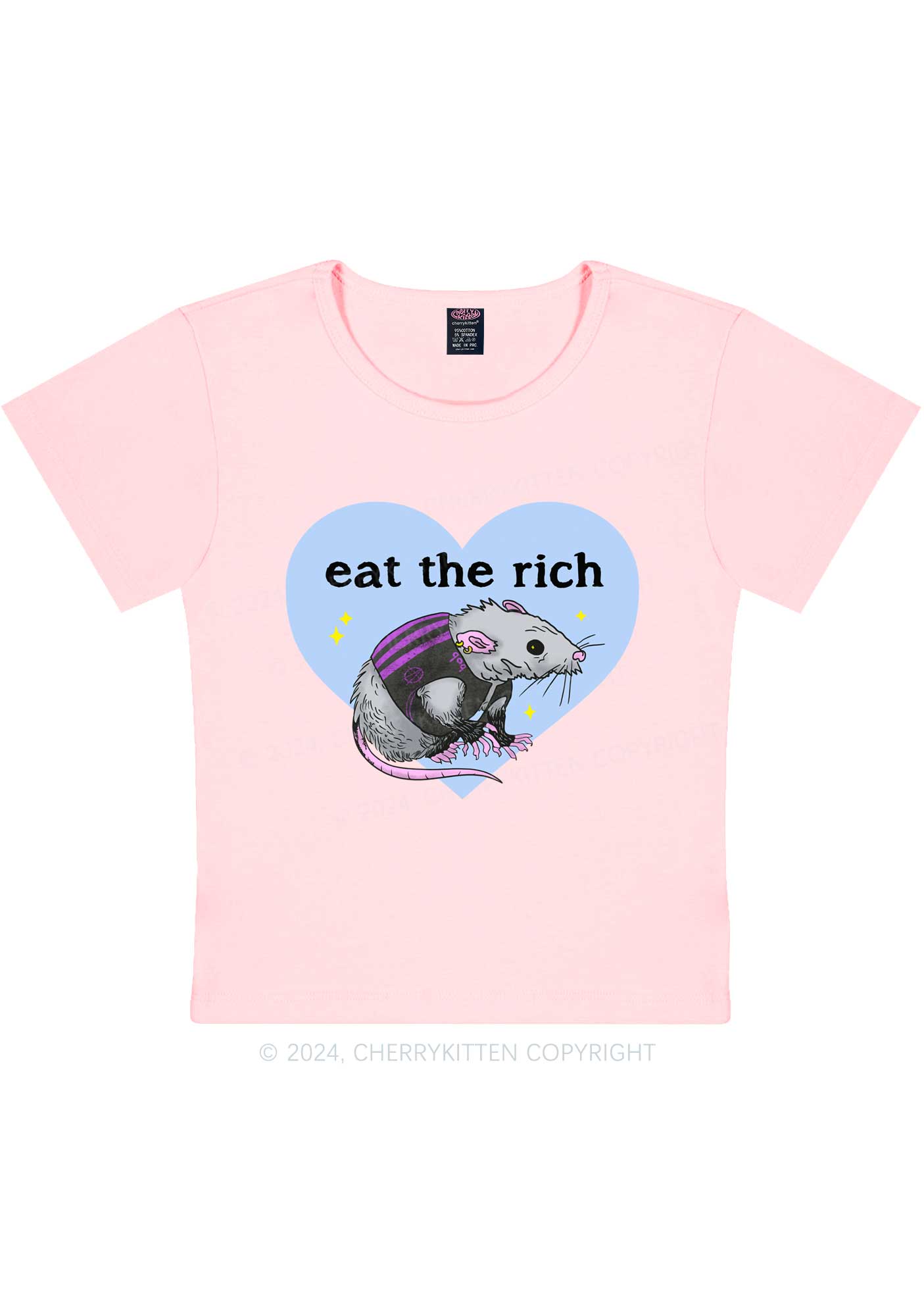 Eat The Rich Rat Y2K Baby Tee Cherrykitten