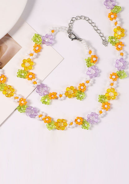 Pastoral Style Daisy Y2K Necklace&Bracelet Set Cherrykitten