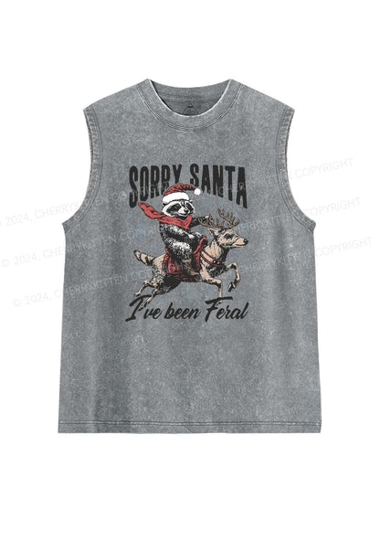 Christmas Sorry Santa Y2K Washed Tank Cherrykitten