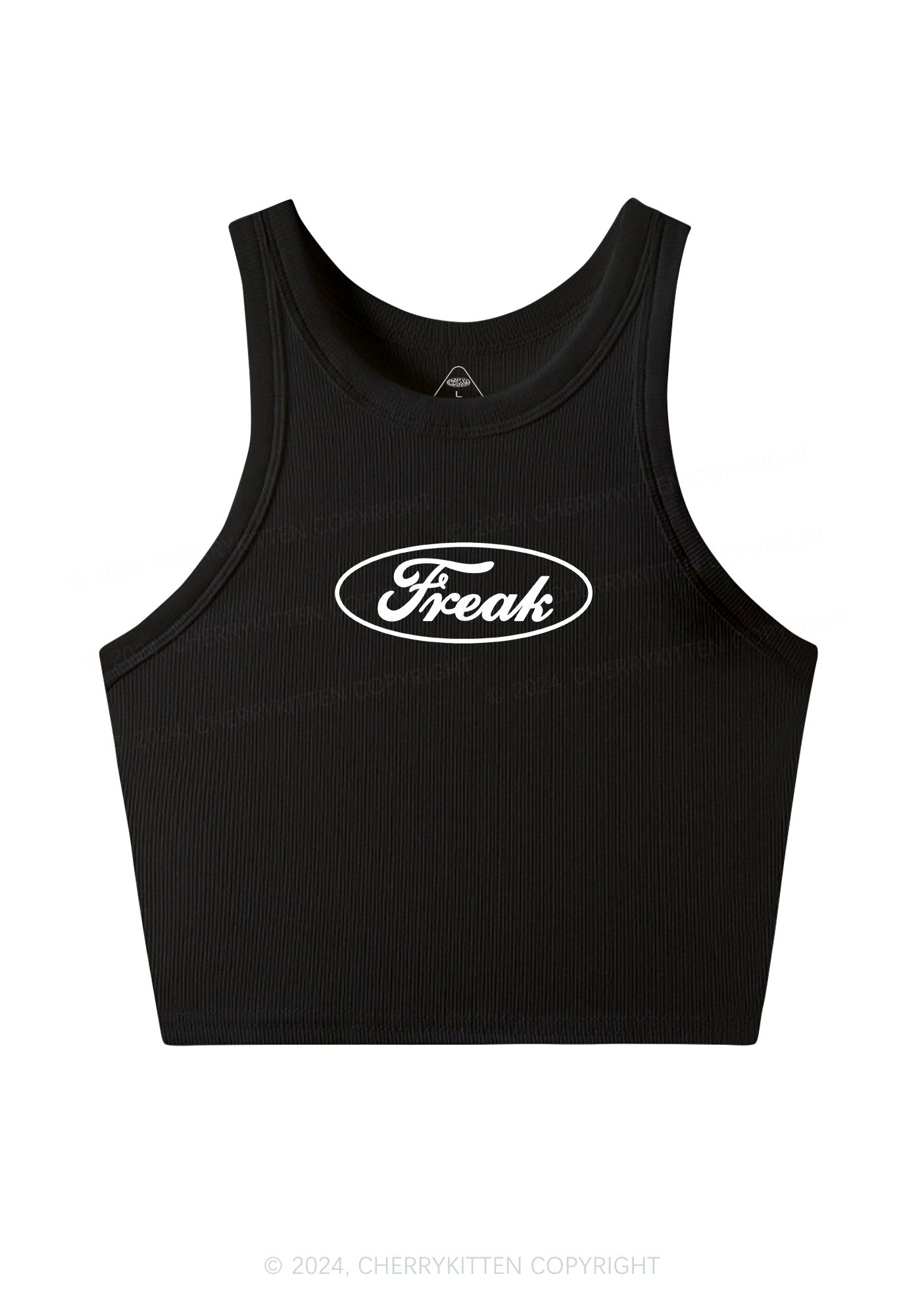 Oval Freak Y2K Crop Tank Top Cherrykitten