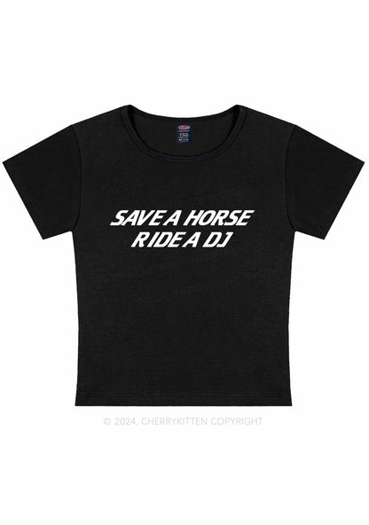 Curvy Ride A DJ Y2K Baby Tee Cherrykitten